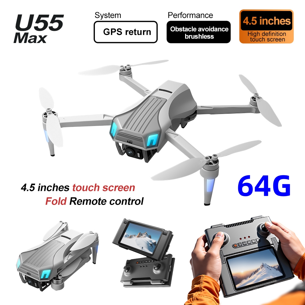 Drone Gimbal 2 Axis - NCZOBOE U55 Optische Flow GPS Drone